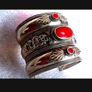 Vintage Wide Cuff Bohemian Statement Bracelet